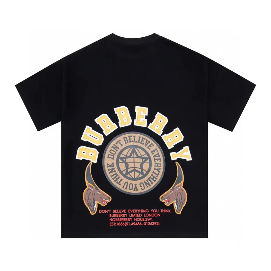 Burberry Oversize Colorful Logo Print Short Sleeve