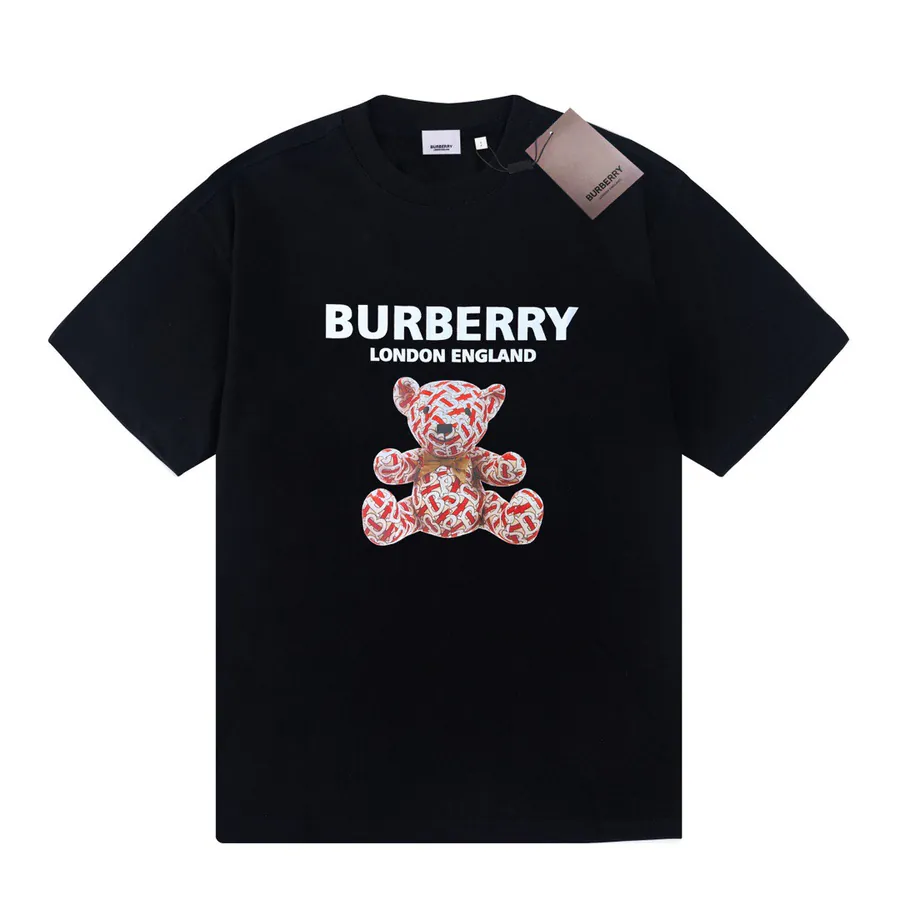 Burberry BT Full Print Teddy Bear Short Sleeve T Shirt