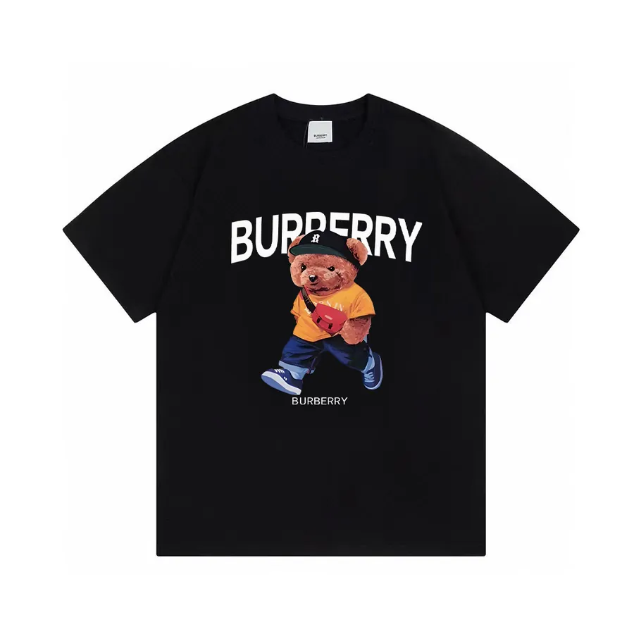 BURBERRY Running Bear Classic Logo Print Short Sleeve