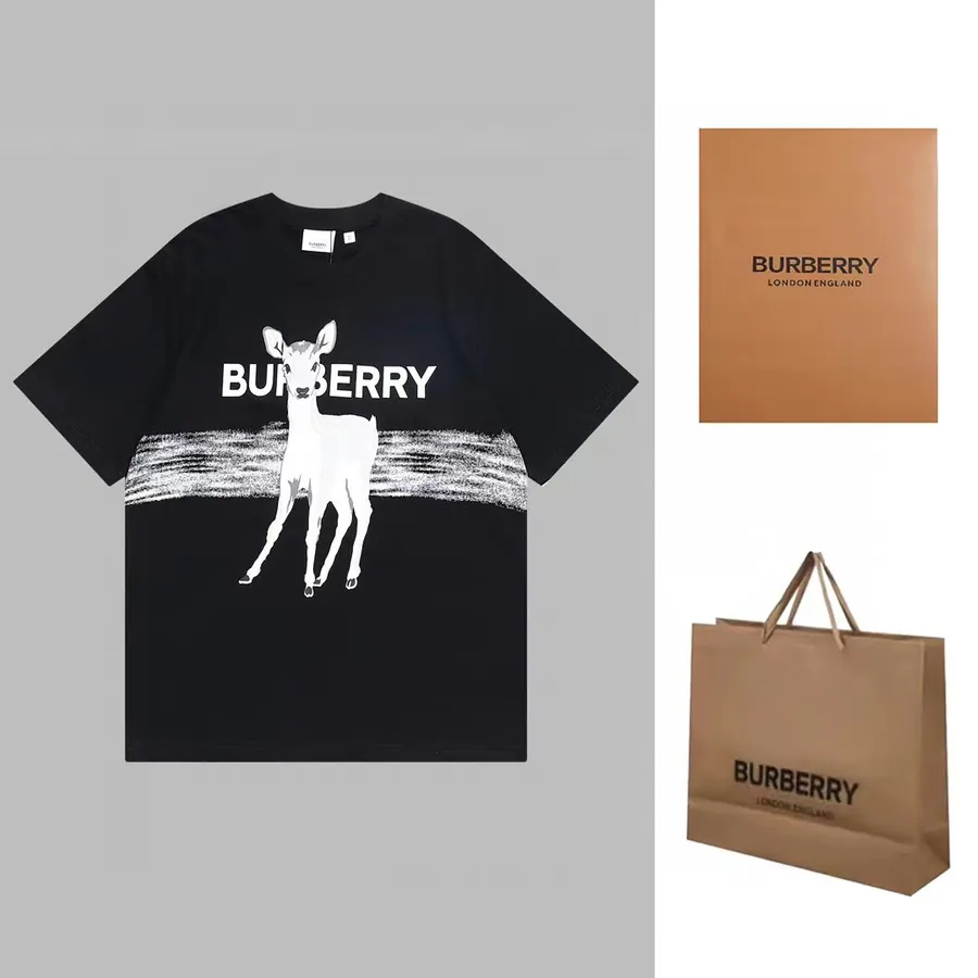Burberry 25ss Leopard Embossed Short Sleeve