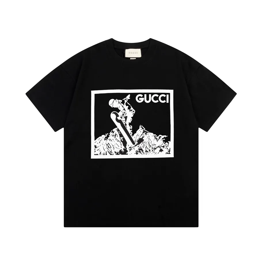 GUC辰星 Summer Collection Snow Mountain Print Short Sleeve T Shirt