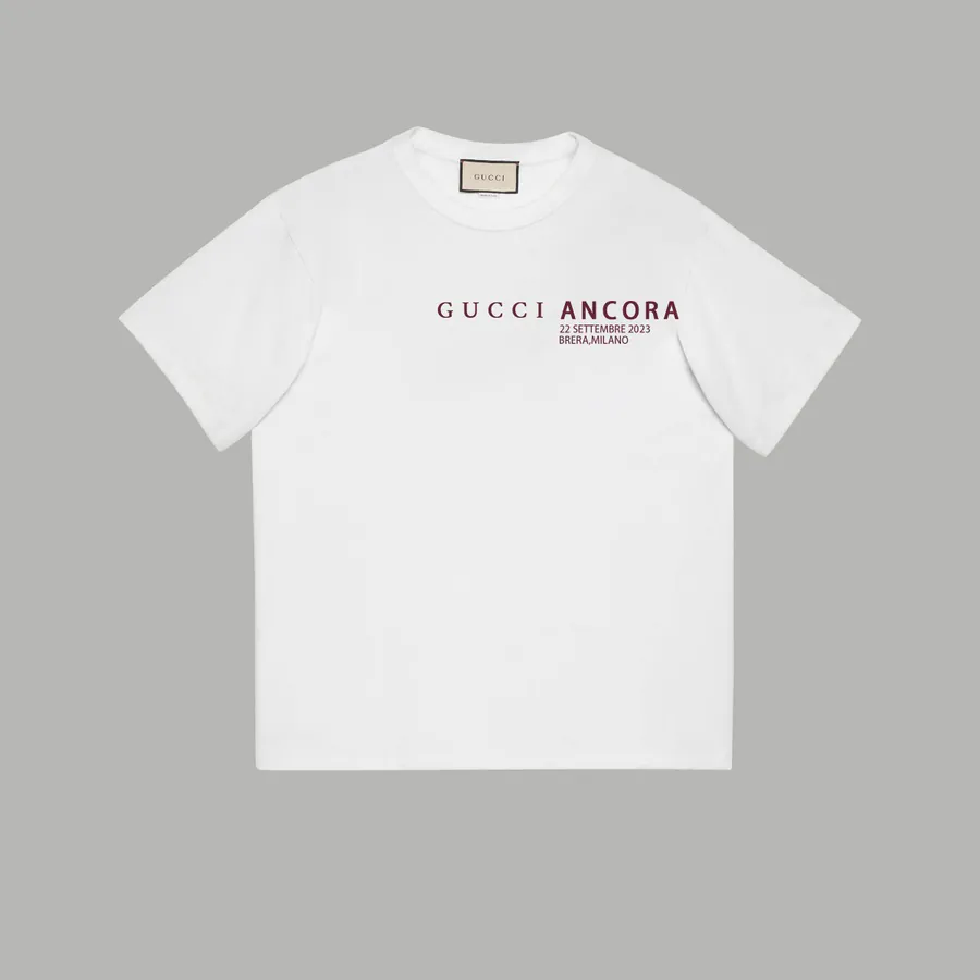 GUCCI 2024SS Limited Front and Back Letter Print Short Sleeve T Shirt