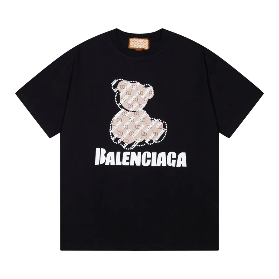 Gucci x Paris Bear Print Round Neck Short Sleeve T Shirt