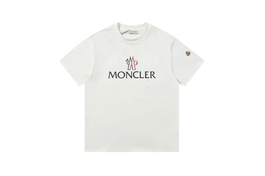 Moner 2025 New Red and White Letter Print T Shirt