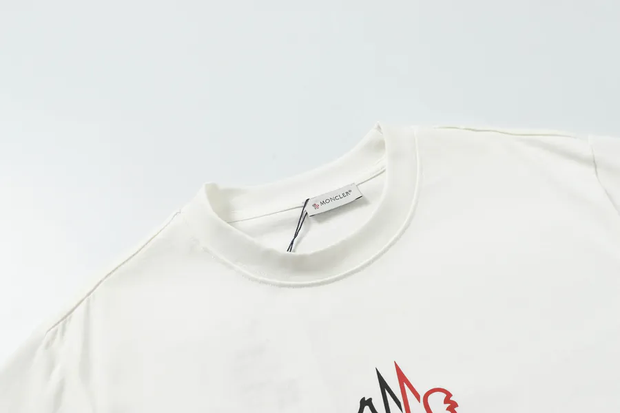 Moner 2025 New Red and White Letter Print T Shirt