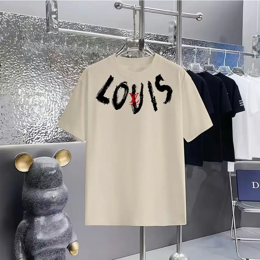 LOUIS VUITTON Print Round Neck Short Sleeve T Shirt