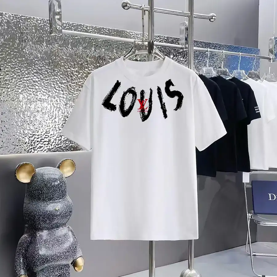 LOUIS VUITTON 160 Version Printed Round Neck Short Sleeve T Shirt