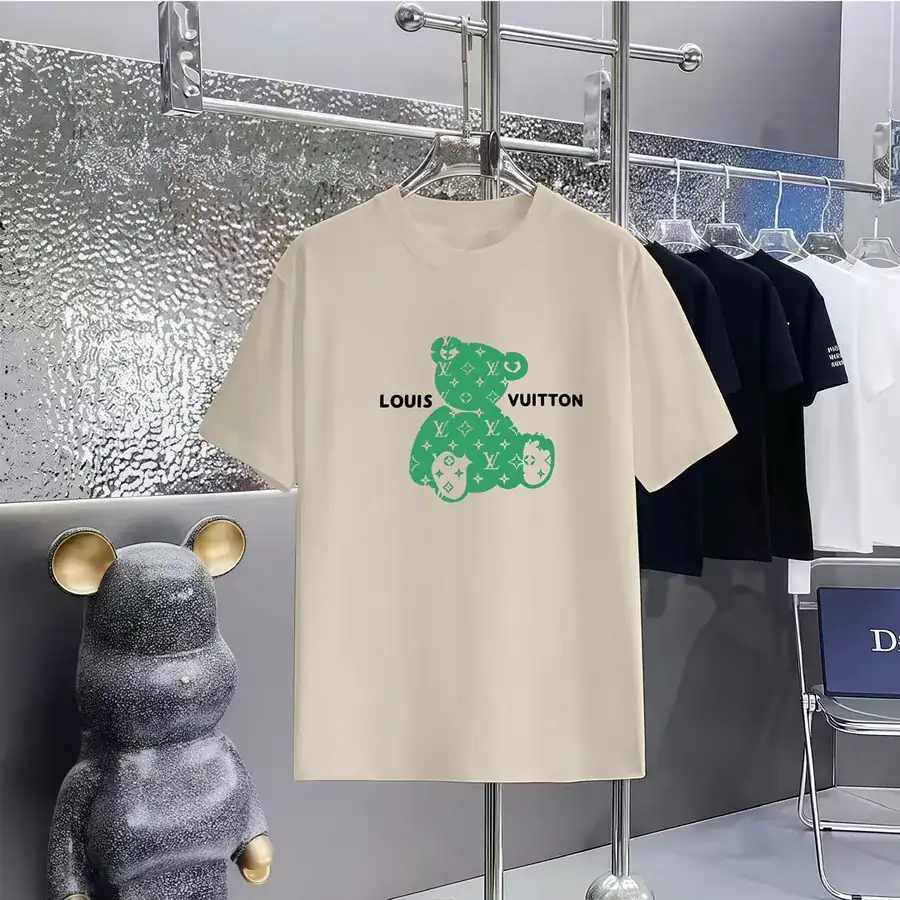LOUIS VUITTON Print Round Neck Short Sleeve T Shirt