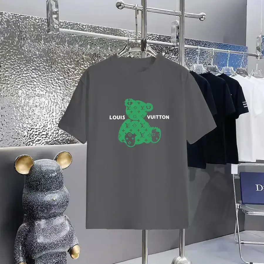 LOUIS VUITTON Print Round Neck Short Sleeve T Shirt
