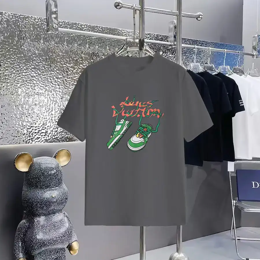 LOUIS VUITTON Print Round Neck Short Sleeve T Shirt