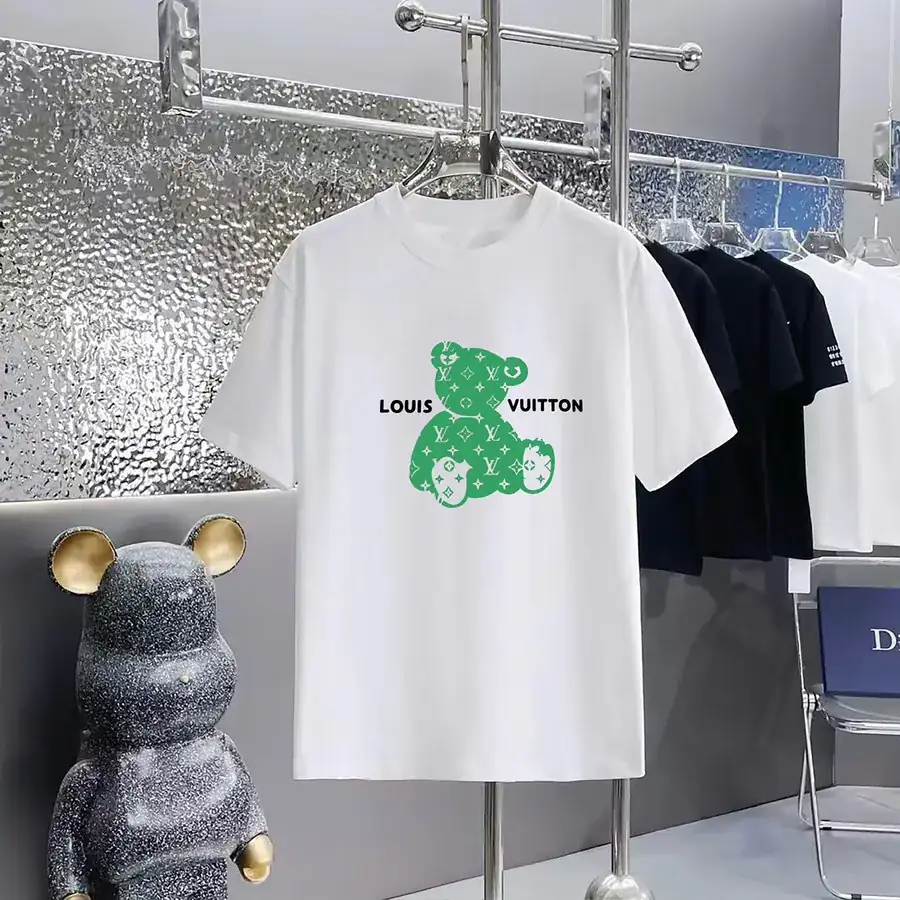 LOUIS VUITTON Print Round Neck Short Sleeve T Shirt