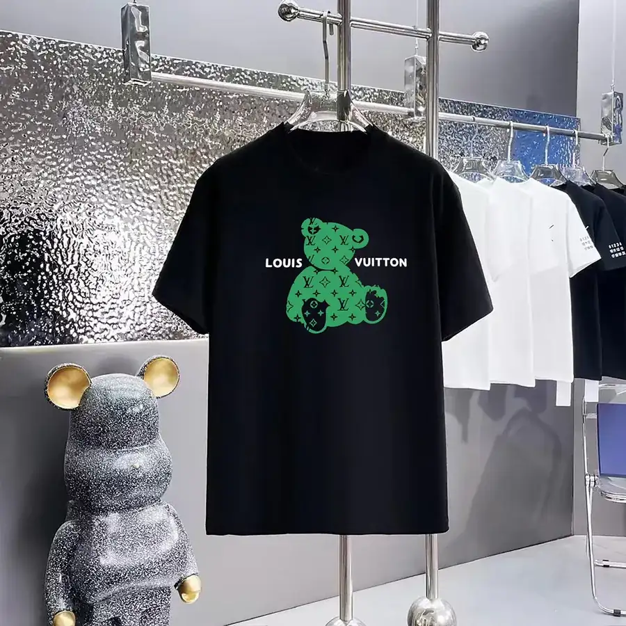 LOUIS VUITTON Print Round Neck Short Sleeve T Shirt