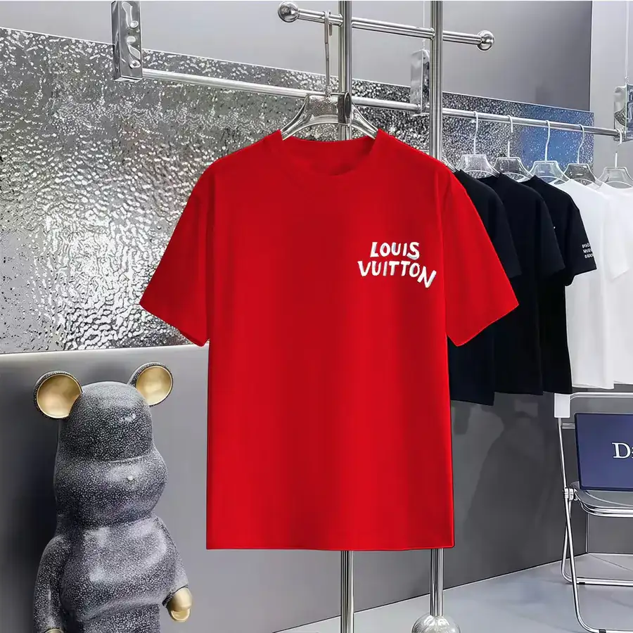 LOUIS VUITTON Print Round Neck Short Sleeve T Shirt