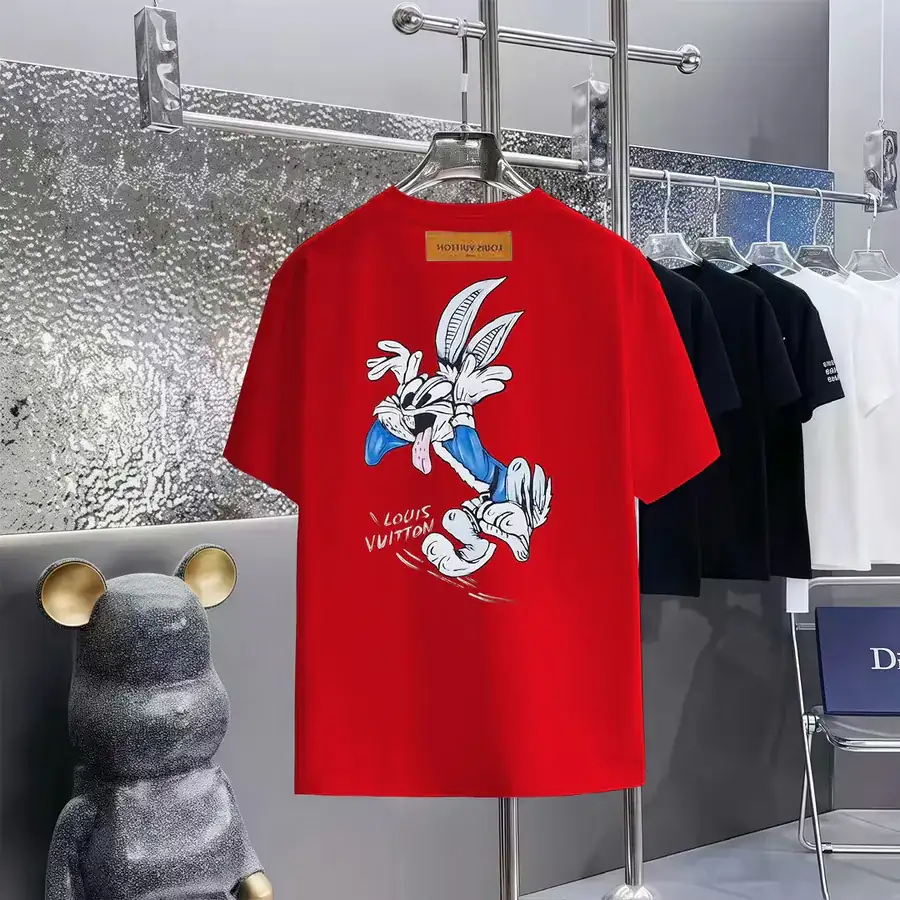 LOUIS VUITTON Print Round Neck Short Sleeve T Shirt