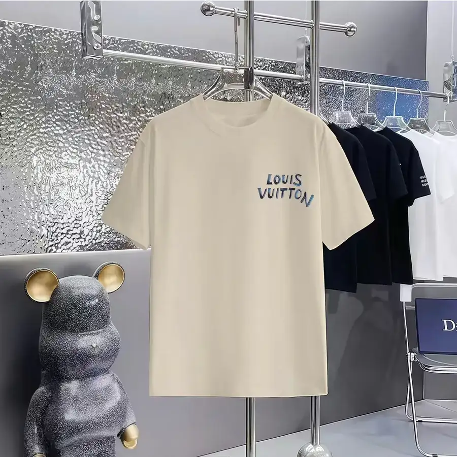 LOUIS VUITTON Print Round Neck Short Sleeve T Shirt