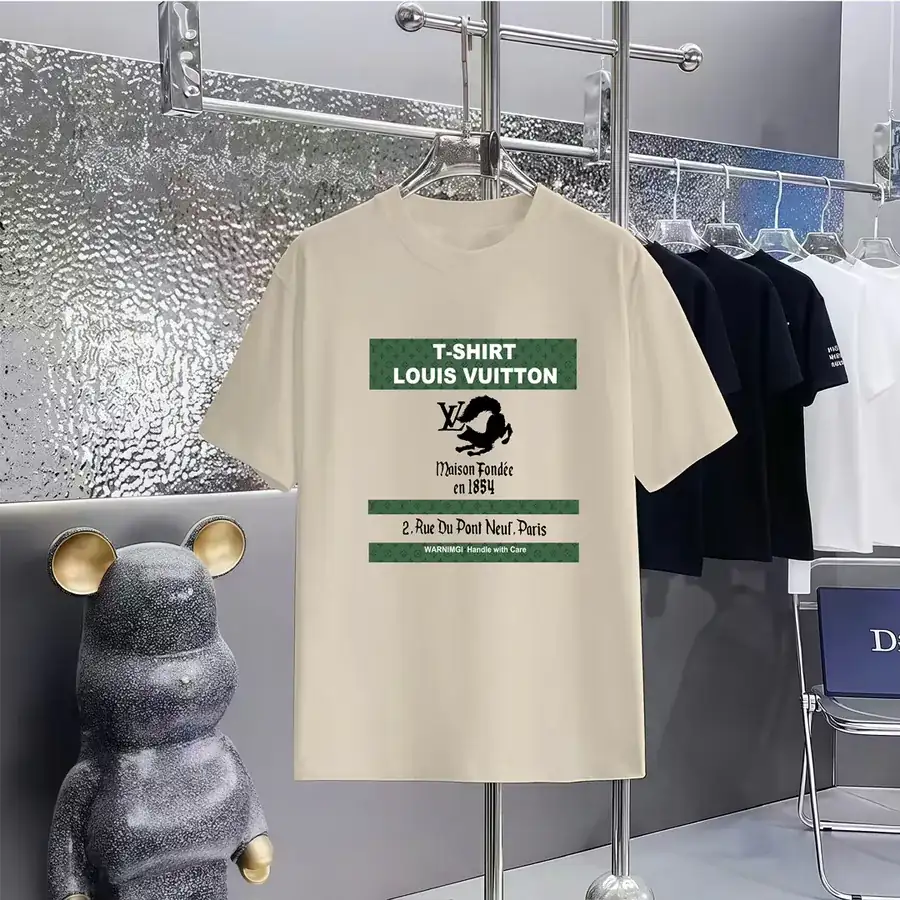 LOUIS VUITTON 160 Version Print Round Neck Short Sleeve T Shirt