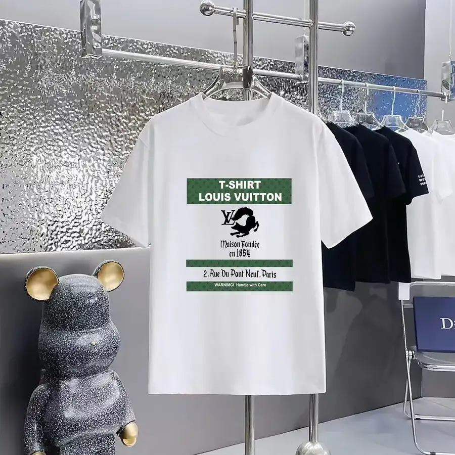 LOUIS VUITTON Printed Round Neck Short Sleeve T Shirt