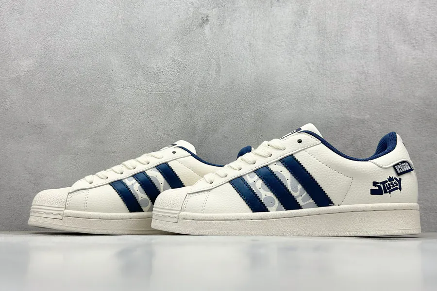 AD Originals Superstar x Stussy White Blue