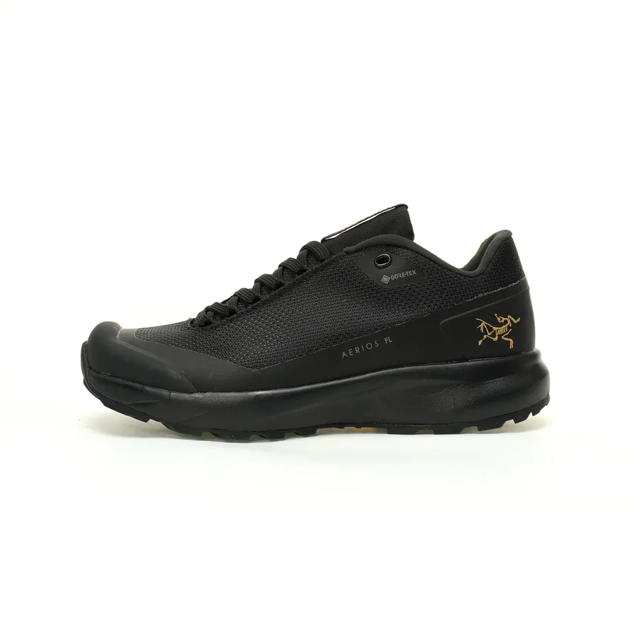 Arcteryx Aerios FL 2 GTX M Series All Black Gold Logo, Functional Outdoor Hiking Boots