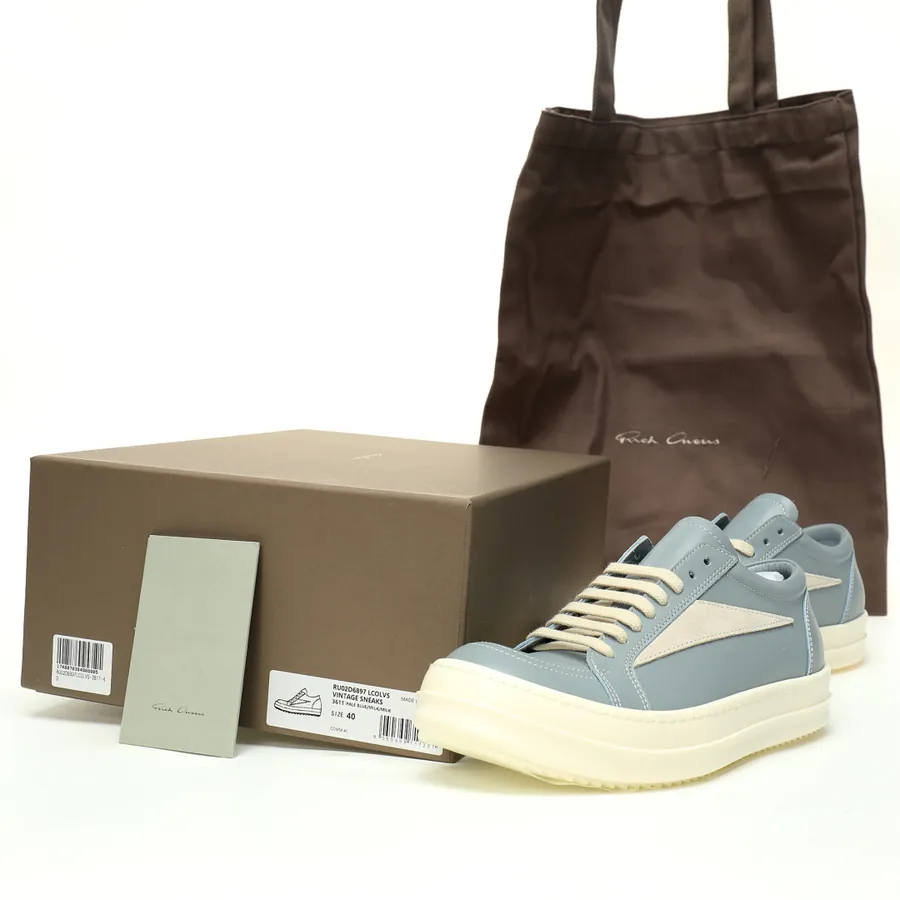 Ri Owens Vintage Low Top Sneakers in Pale Blue