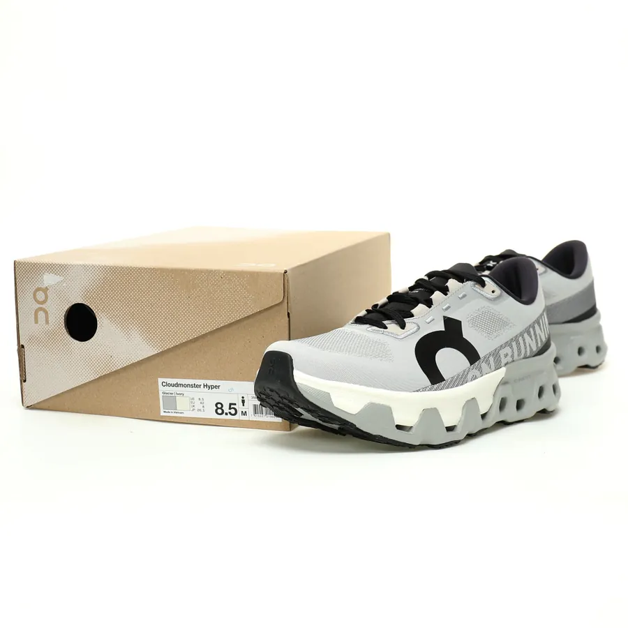 ON Running Cloudmonster Hyper Glacier Ivory Low Top Running Shoes