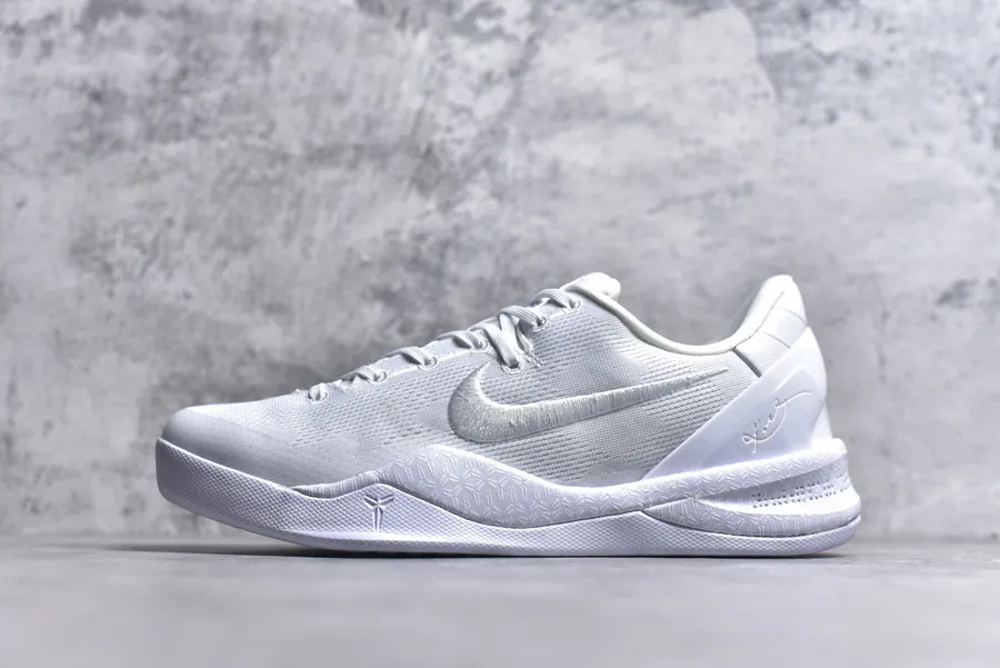NK Zoom Kobe Ⅷ System Basketball Shoes Pure White Calfskin