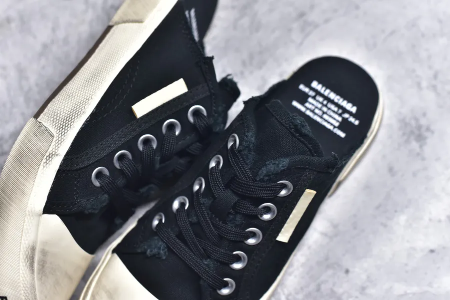 BALENCIAGA Paris Worn Effect Casual Low Top Canvas Sneakers