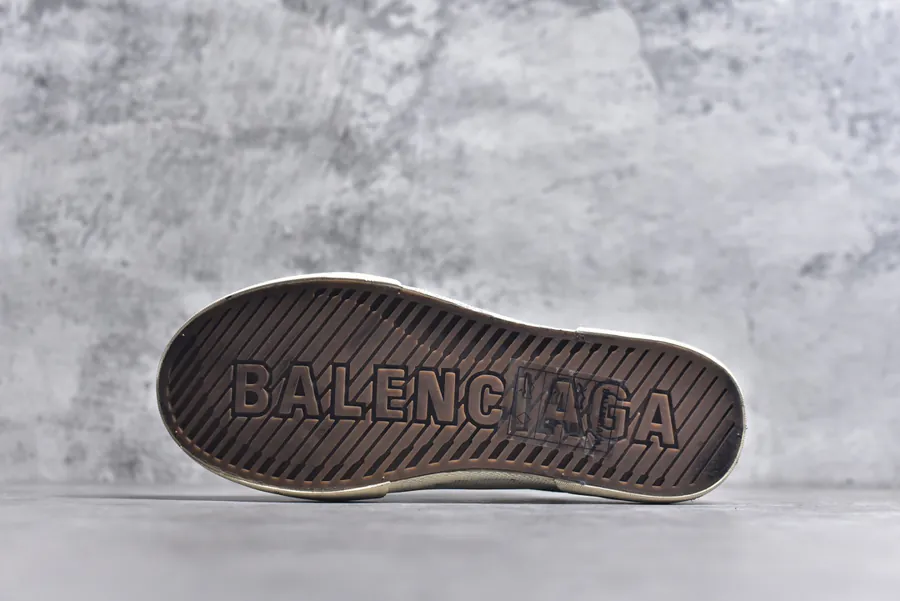 BALENCIAGA Paris Worn Effect Casual Low Top Canvas Sneakers