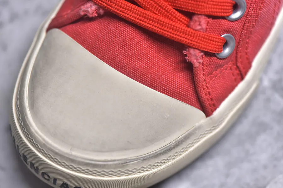 BALENCIAGA Paris Worn Effect Casual Low Top Canvas Sneakers