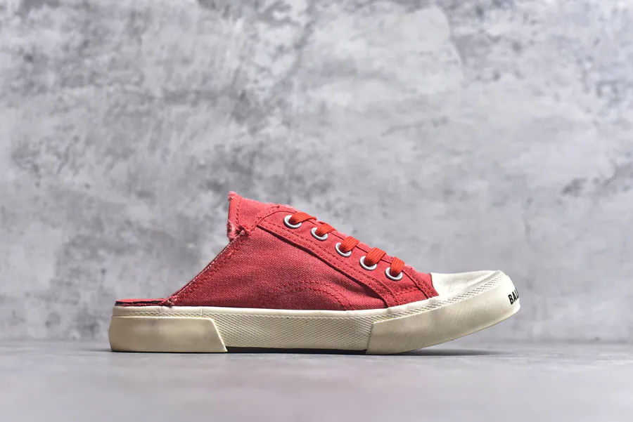 BALENCIAGA Paris Worn Effect Casual Low Top Canvas Sneakers