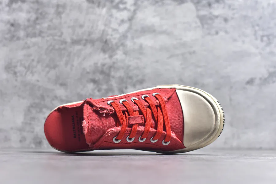BALENCIAGA Paris Worn Effect Casual Low Top Canvas Sneakers