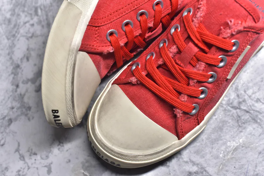 BALENCIAGA Paris Worn Effect Casual Low Top Canvas Sneakers