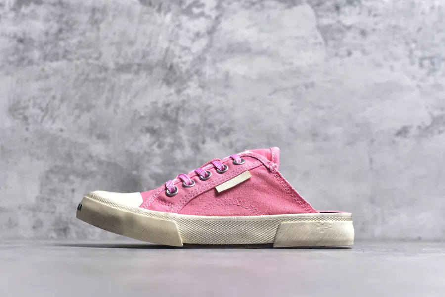 BALENCIAGA Paris Worn Effect Casual Low Top Canvas Sneakers