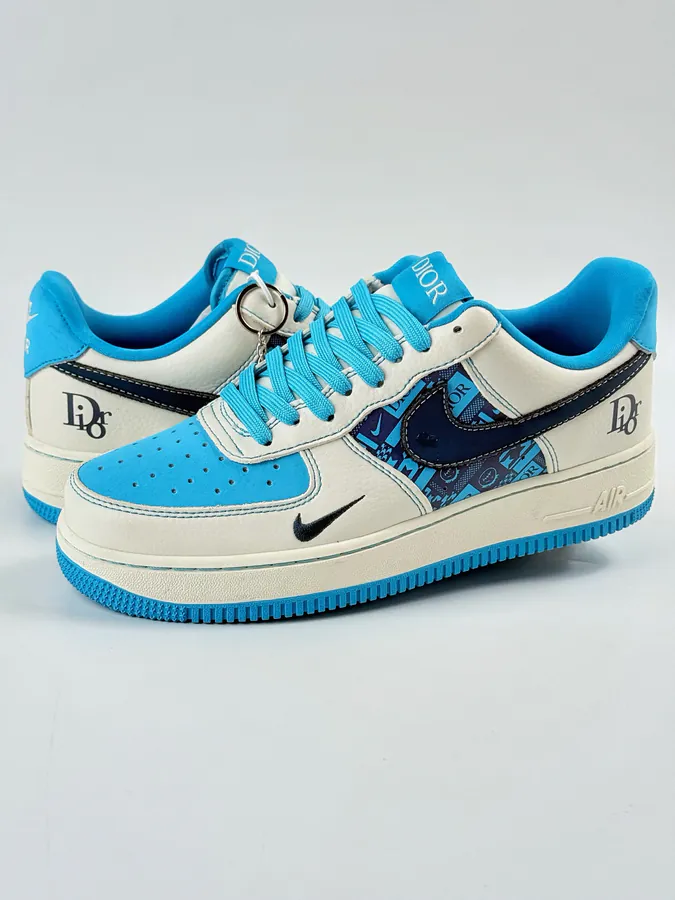 DIOR x Nike Air Force 1 Low 07 White Blue Small Hook