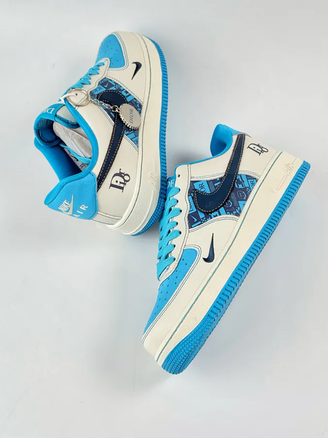 DIOR x Nike Air Force 1 Low 07 White Blue Small Hook