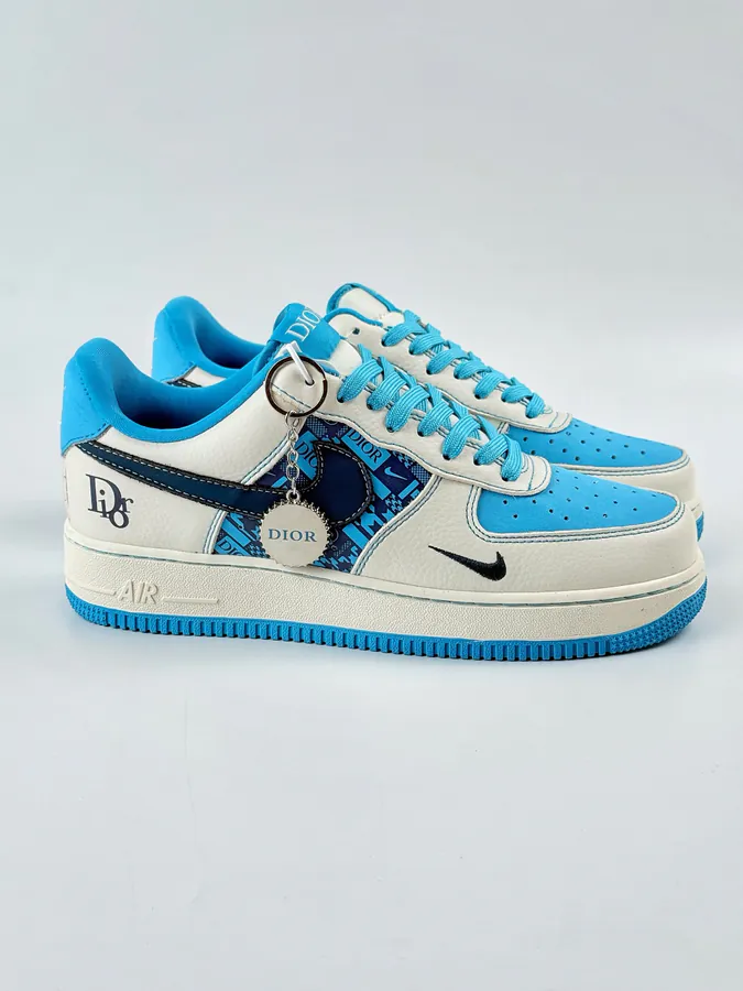 DIOR x Nike Air Force 1 Low 07 White Blue Small Hook