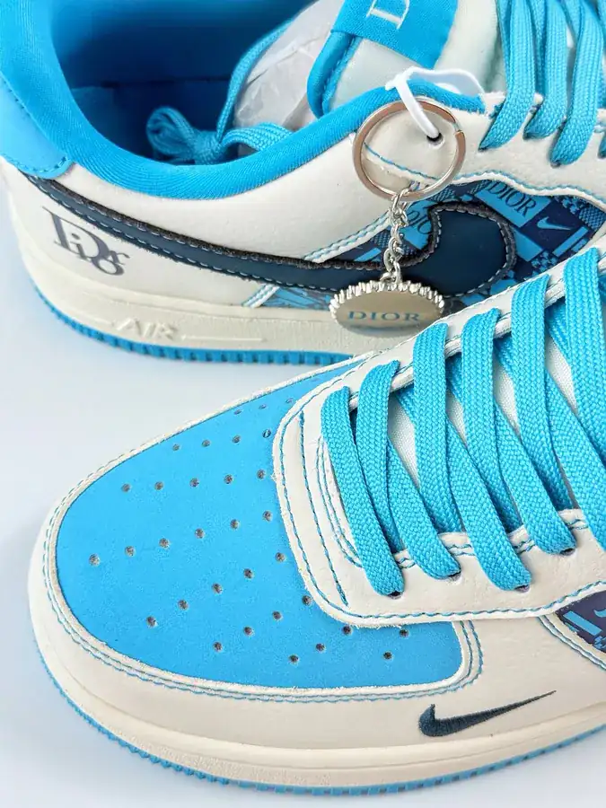 DIOR x Nike Air Force 1 Low 07 White Blue Small Hook