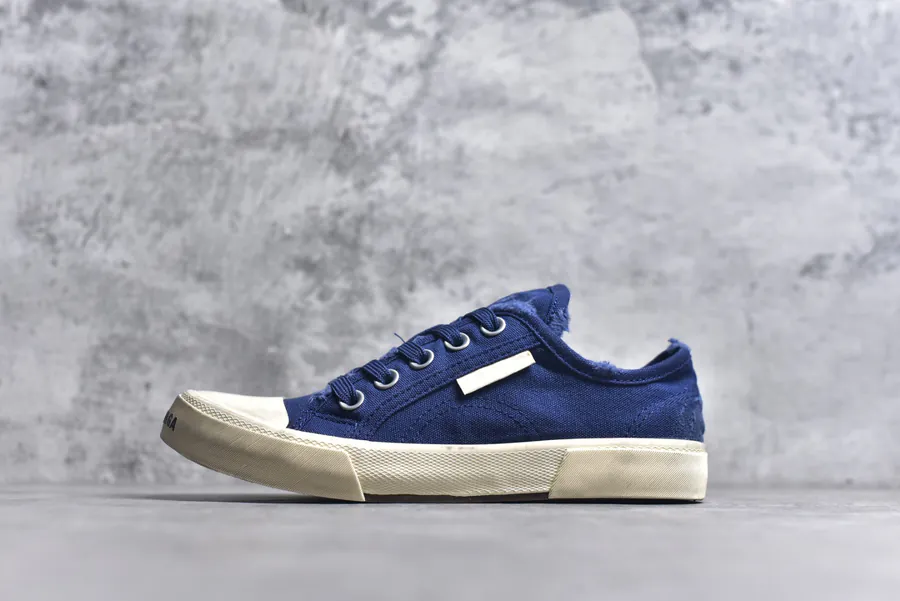 BALENCIAGA Paris Worn Effect Casual Low Top Canvas Sneaker
