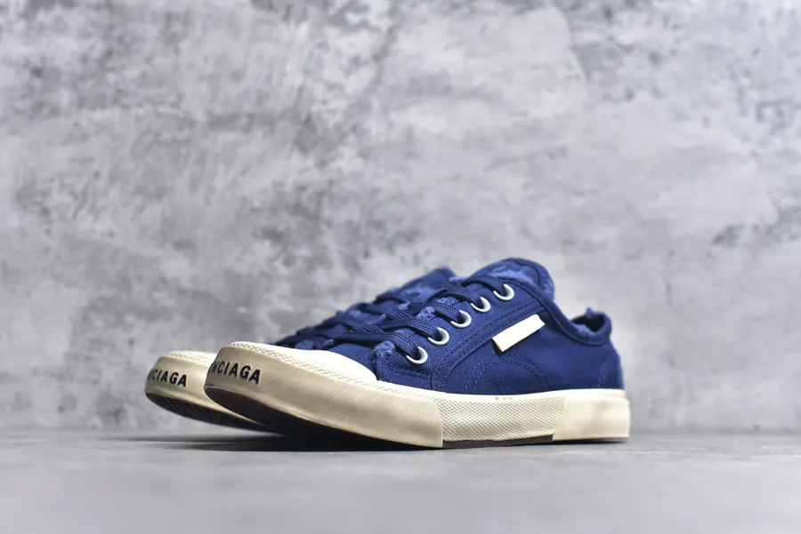 BALENCIAGA Paris Worn Effect Casual Low Top Canvas Sneaker