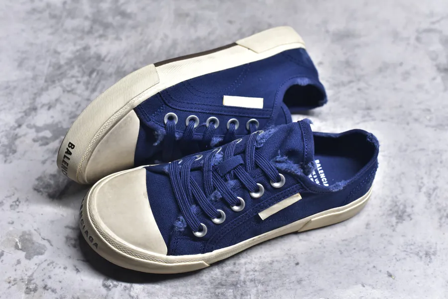BALENCIAGA Paris Worn Effect Casual Low Top Canvas Sneaker