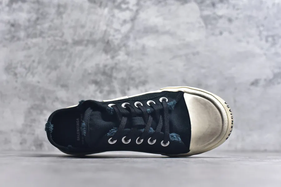 BALENCIAGA Paris Worn Effect Casual Low Top Canvas Sneakers
