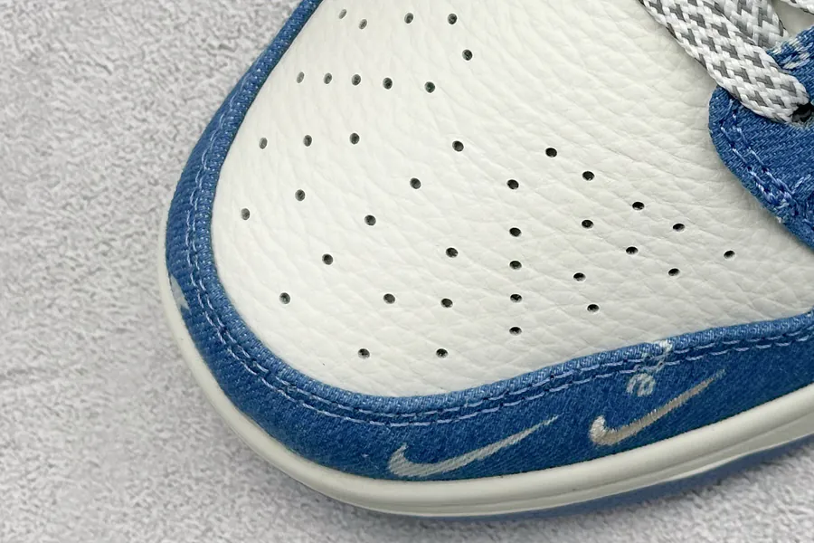 OG Version SC Nike SB Dunk Low Sup Collaboration Blue Calfskin Sneaker
