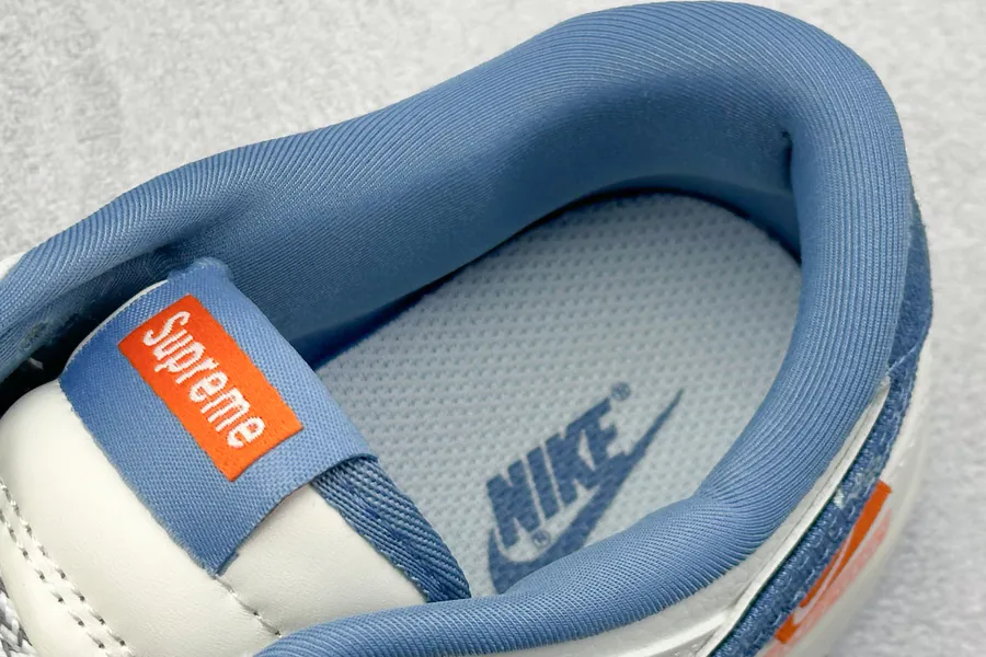 OG Version SC Nike SB Dunk Low Sup Collaboration Blue Calfskin Sneaker