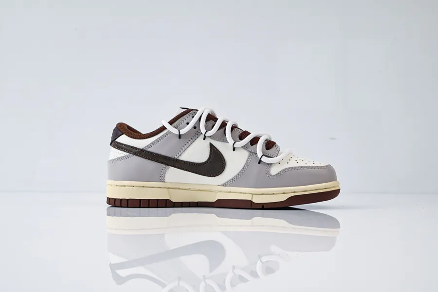 Nike Dunk Low in Brown with Cracked Grid Pattern