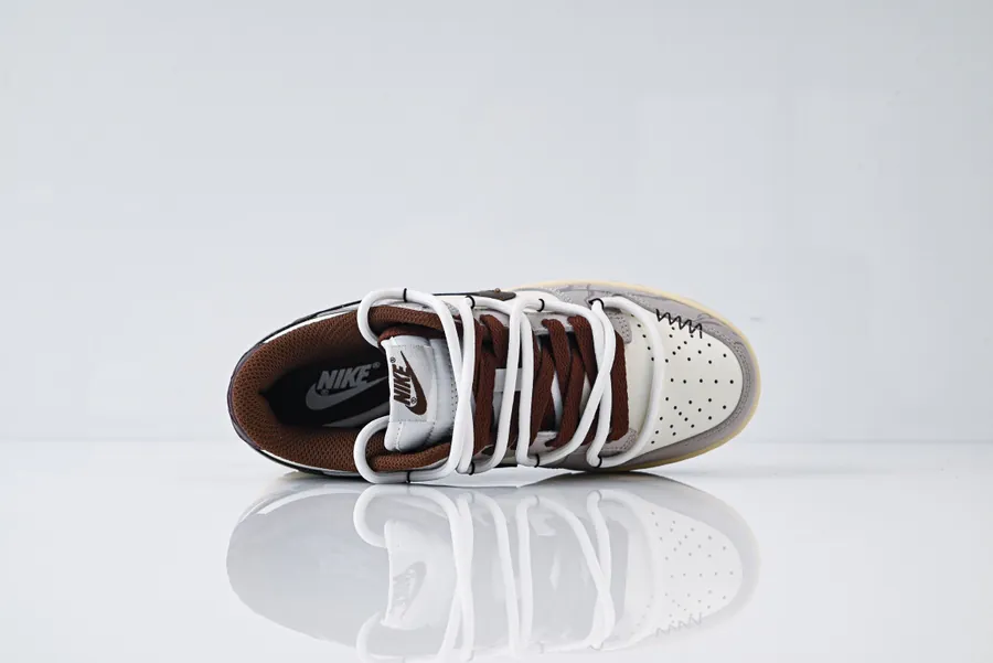 Nike Dunk Low in Brown with Cracked Grid Pattern