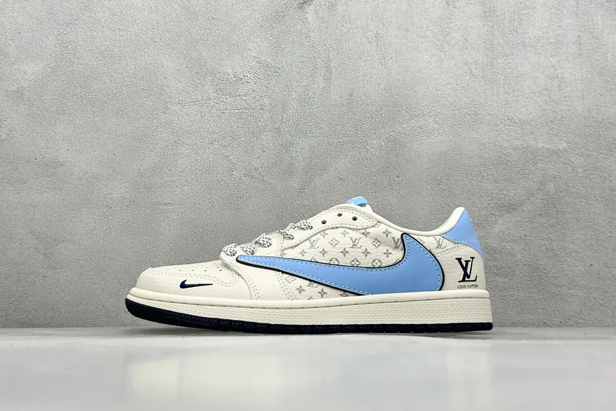 Travis Scott x Air 1 Low Reverse White Blue Grey Swoosh Starboard
