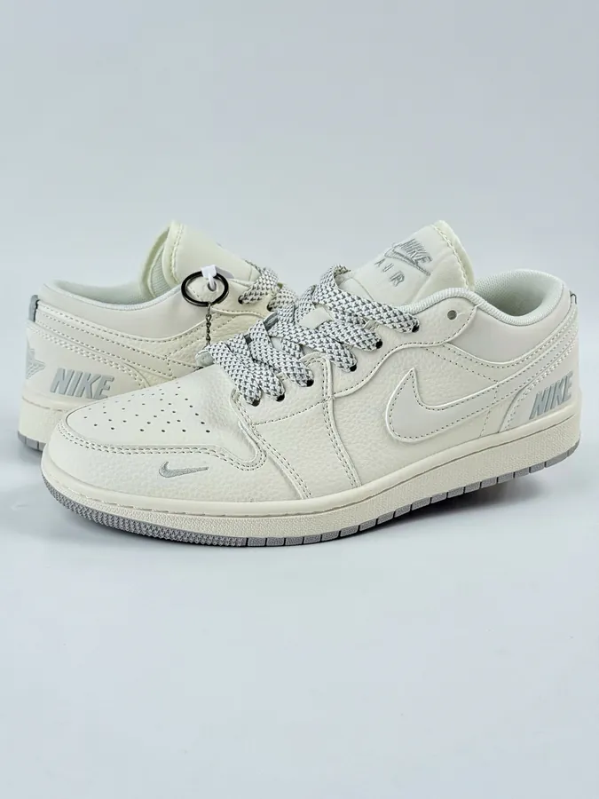 Air Jordan 1 Retro Low x NIKE White Grey Swoosh