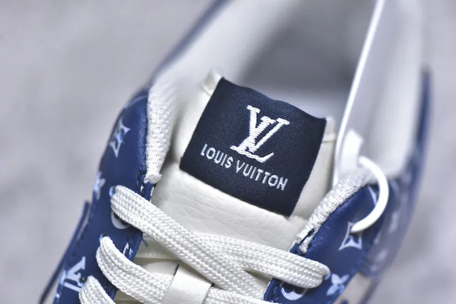 NK Air Force 107 Low White Blue White Suede Low Sneakers
