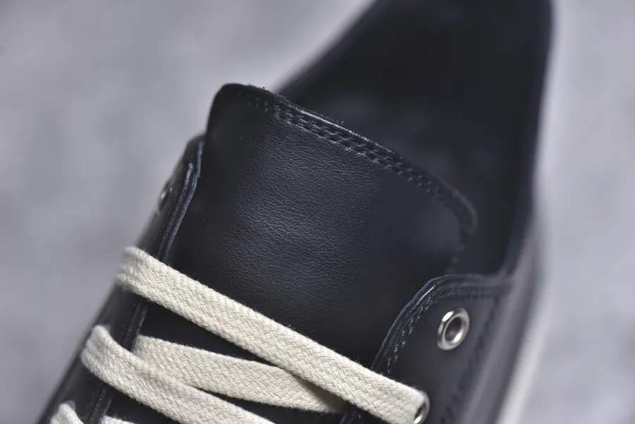 RO Rickowens Fat Sneaker Black Grained Calfskin