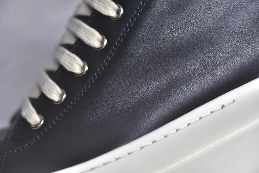 RO Rickowens Fat Sneaker Black Grained Calfskin